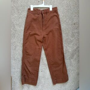 Quince Organic Cotton Twill Pants, Rust colored